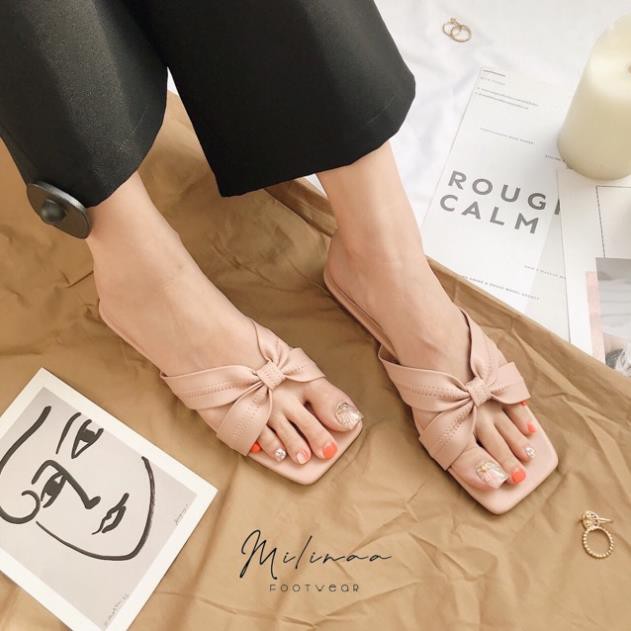 DÉP NỮ CHÉO NƠ VIỀN CHỈ DL35 💥FREESHIP 50K💥-DD-0218