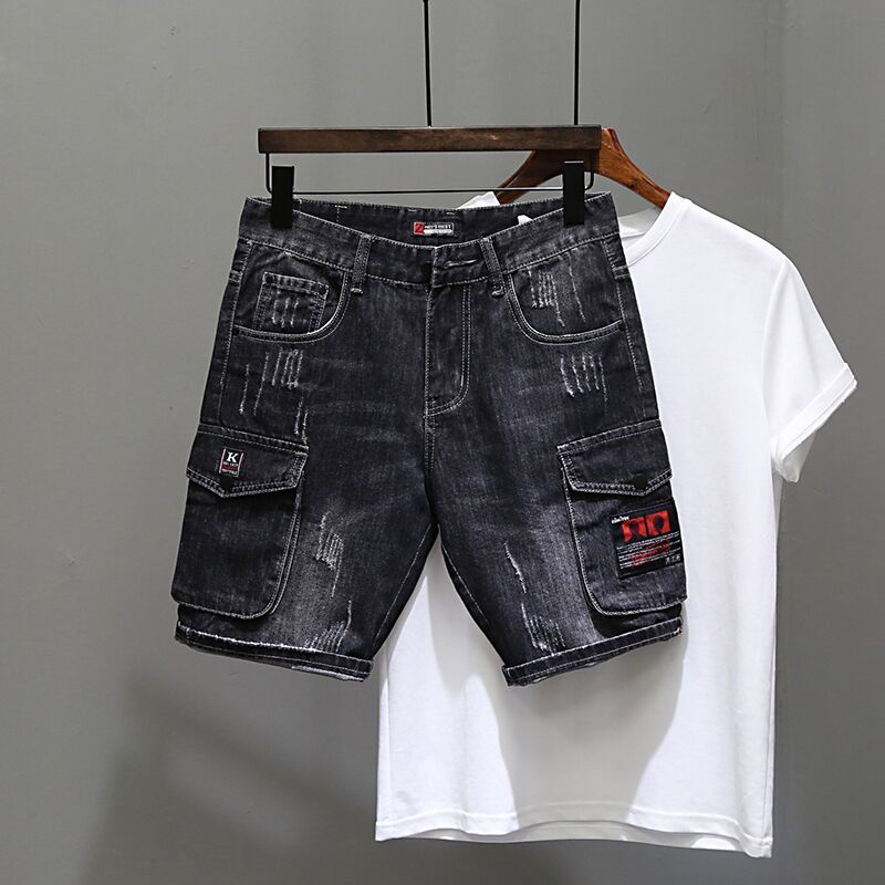 Quần jeans lửng rách gối thời trang dành cho nam