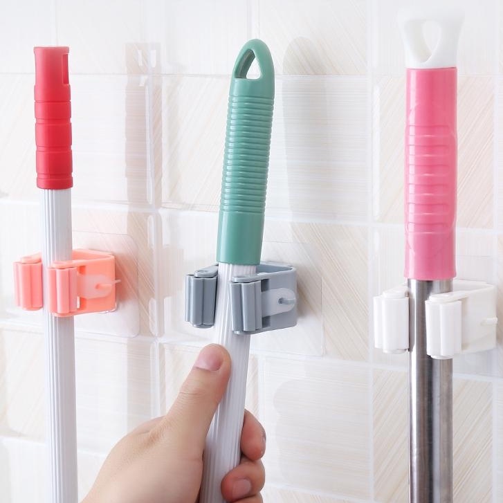 Móc Treo Tường KẸP ĐỒ VẬT Dán Tường Treo Chổi Treo Quần Áo Treo Vật Dụng Chịu Lực Siêu Chắc H003
