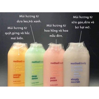 Sữa tắm Method Body 532ML (inbox chọn màu)