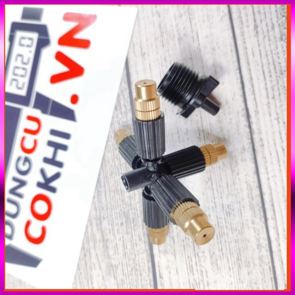 3 Béc phun sương 5 tia đồng, kết nối ren 21mm dùng tưới cây, tưới lan