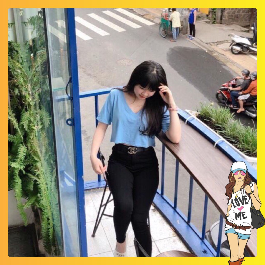 Áo Croptop 🎁Áo Thun nữ cổ tim 🎁Freesize-Form Rộng-Chất Liệu Tici Mềm Mại-Thoáng Mát cực kỳ xinh xắn Mã ACR02 | BigBuy360 - bigbuy360.vn