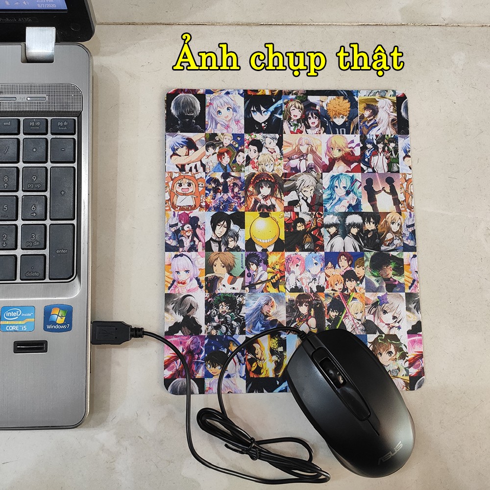 Lót chuột máy tính hình Anime kích cỡ bàn di chuột lớn 18x22cm chất liệu mouse pad cao su vải In ấn đầy đủ các nhân vật