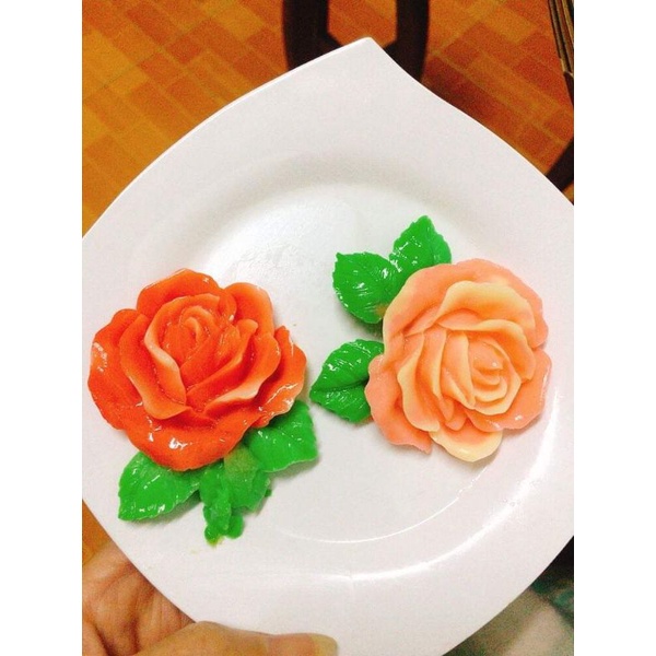 Khuôn Hoa Hồng Có Lá Mã HHKL 8cm