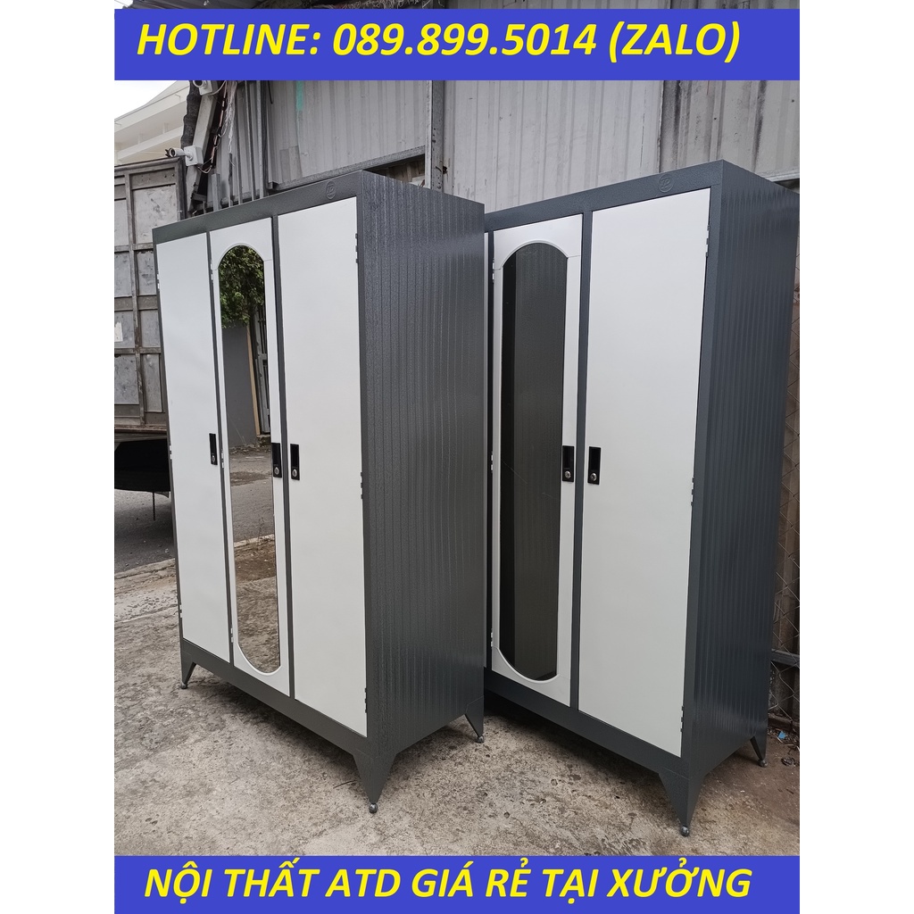 TỦ SẮT QUẦN ÁO 2 CÁNH 3 CÁNH GIÁ RẺ TẬN XƯỞNG, GIAO HÀNG NHANH