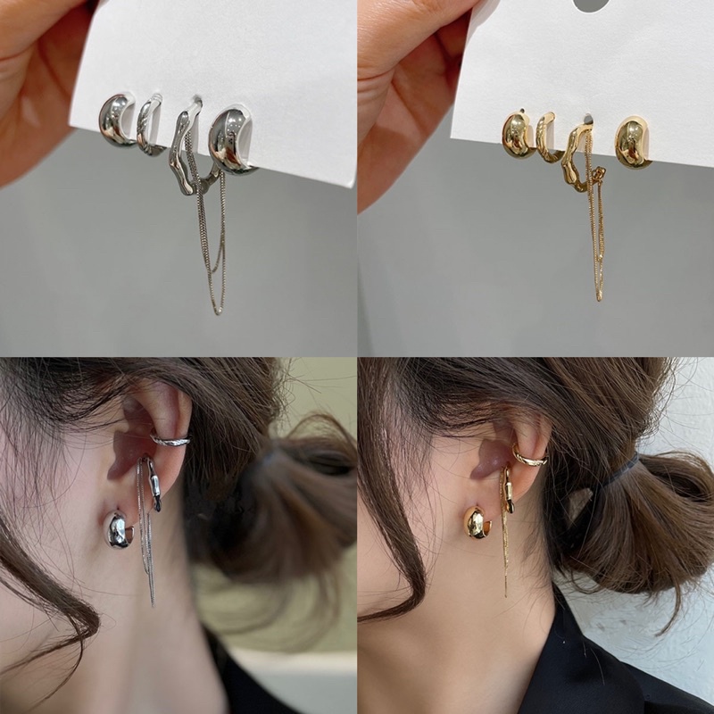 Set bông tai kẹp vành