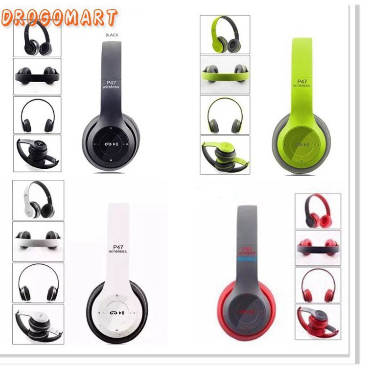 ( FREESHIP 99K ) Tai nghe chụp tai cao cấp có khe thẻ nhớ Bluetooth P47 Âm thanh đỉnh cao Bảo Hành 6 tháng