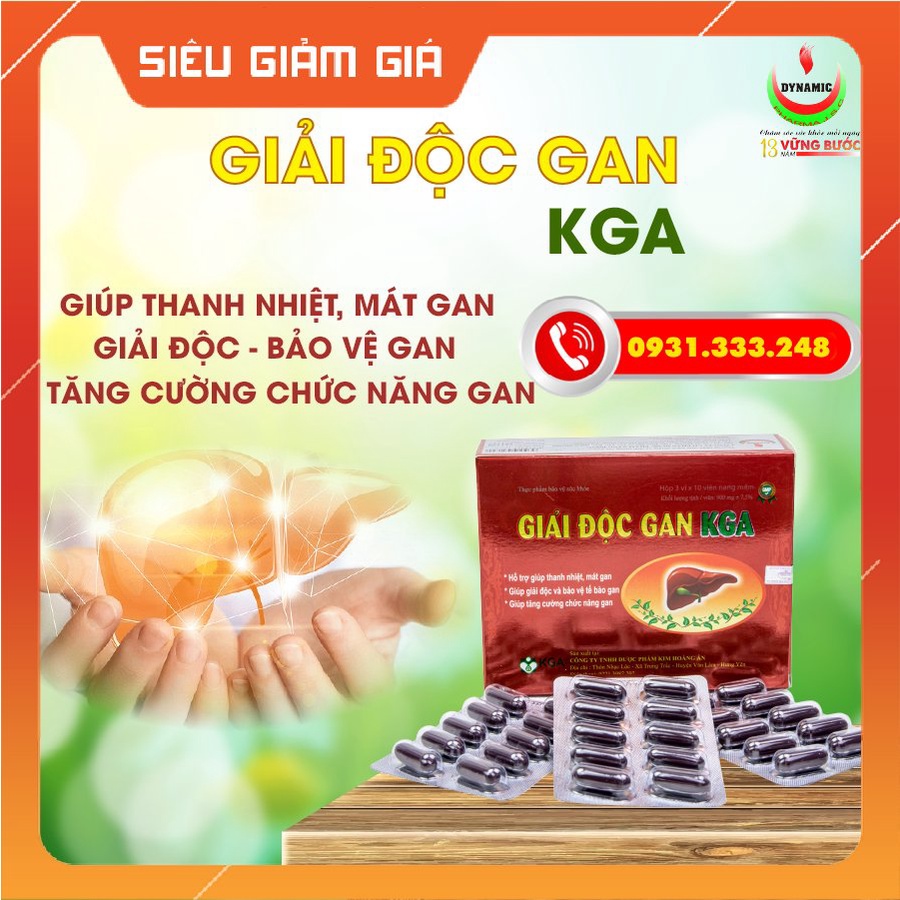 Giải Độc Gan KGA- Giúp thanh nhiệt, giải nhiệt, giải độc, mát gan- Hộp 30 viên – TNPP Dược Năng Động