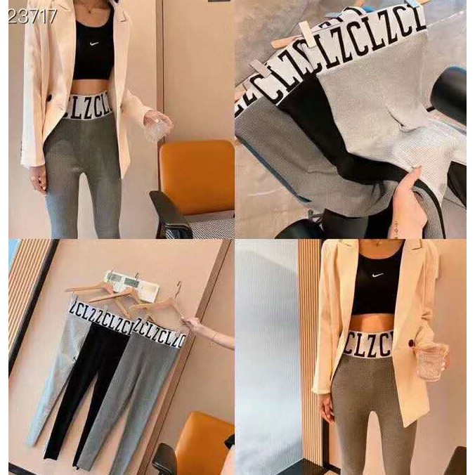 Quần legging nữ gân tăm cạp chữ hàng Quang Châu cao cấp mềm mịn co giãn giữ nhiệt | WebRaoVat - webraovat.net.vn