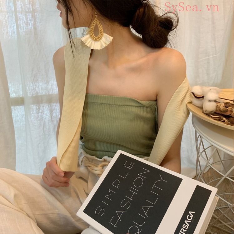 Áo tank top màu xanh lá thời trang mùa hè quyến rũ cho nữ