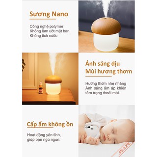 Máy phun sương Tạo ẩm không khí và giữ ẩm da 250ml -Jisulife JM02  - Thiết kế hình nấm
