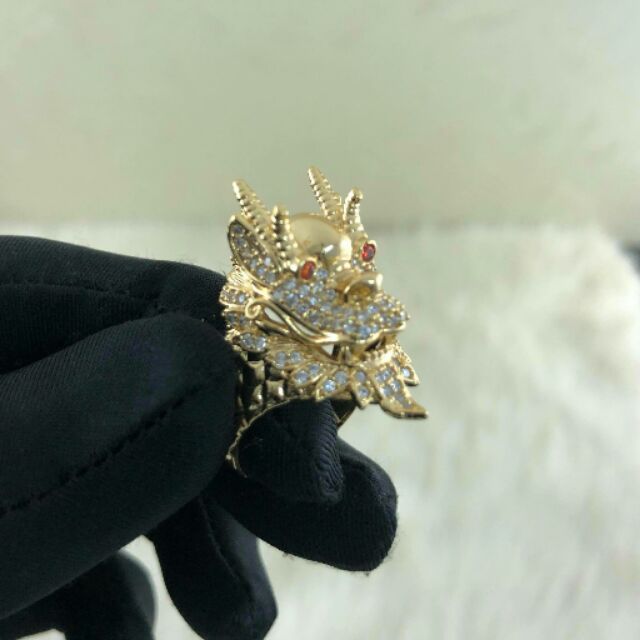 Nhẫn nam đầu long mạ vàng cao cấp