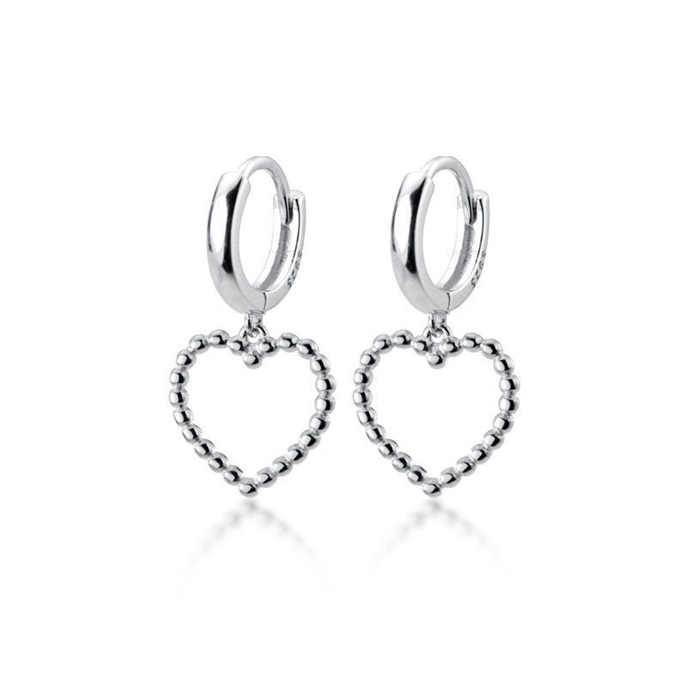 Khuyên Tai Bạc 925 Hình Trái Tim Rỗng Thời Trang Hàn Quốc Cho Nữ
