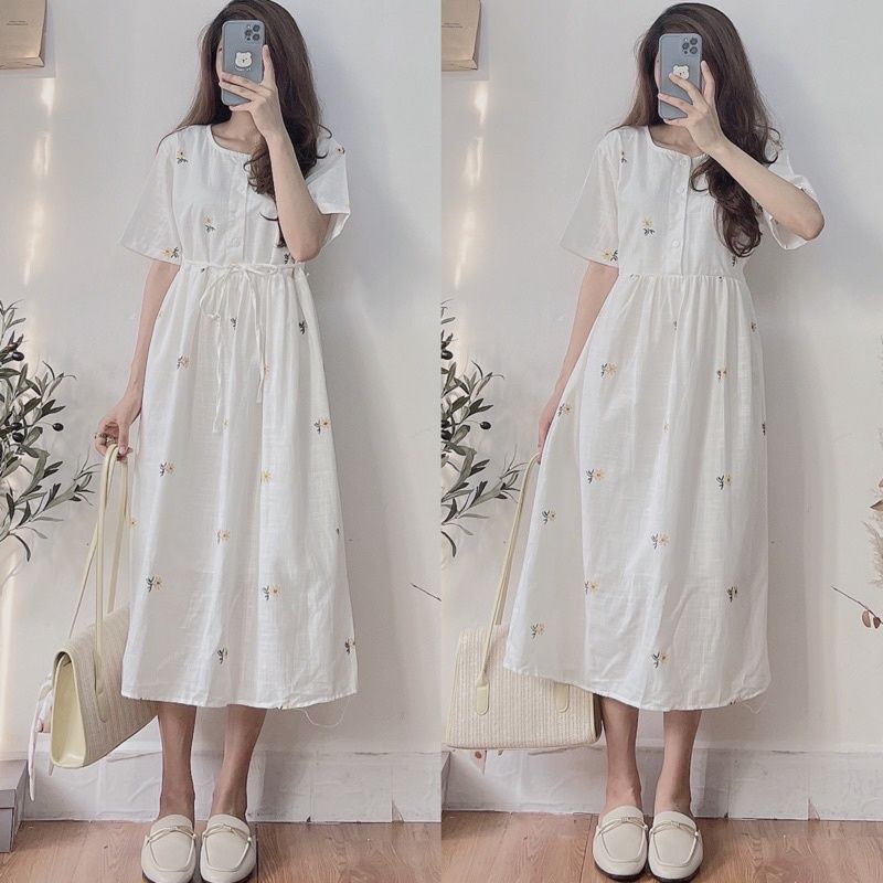 Váy babydoll hoa hướng dương