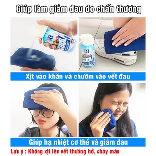 Bình xịt làm lạnh tức thời Botny B-1898 làm mát hạ nhiệt nội thất ô tô, yên xe máy dung tích 180ml