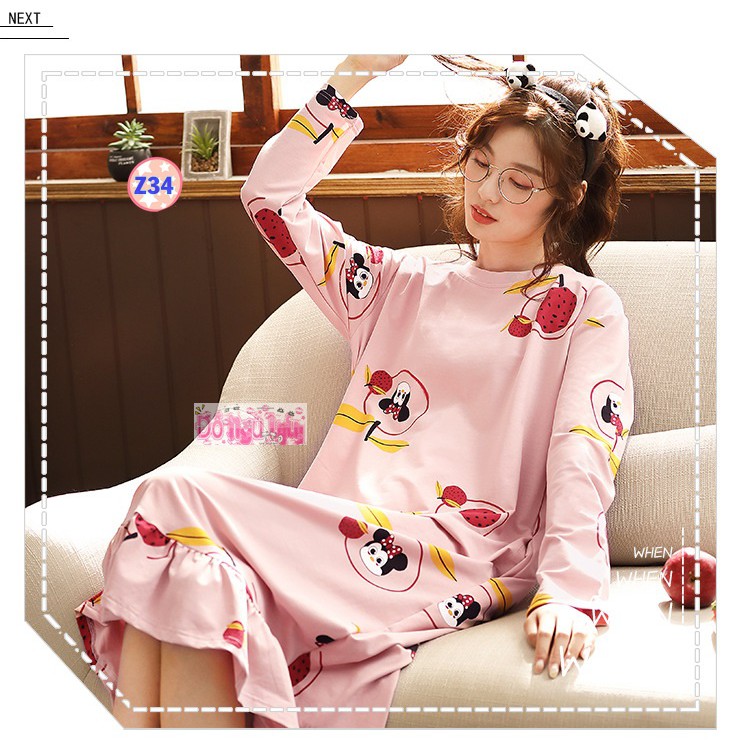 Váy ngủ Dài tay Thun cotton Z34