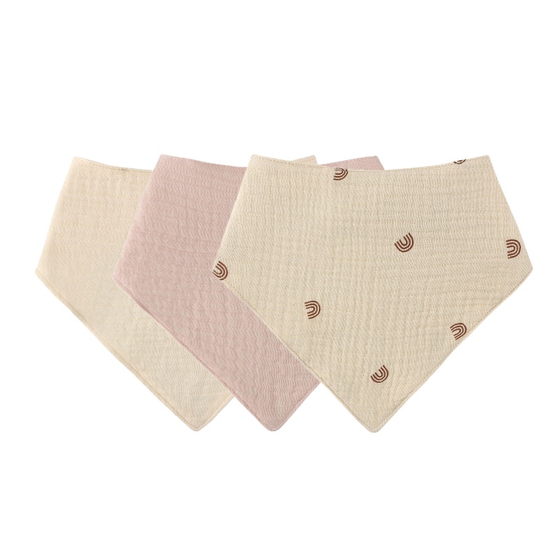 Set 3 Yếm Ăn Cotton Mềm Mại Hình Tam Giác Cho Bé