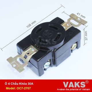 Ổ cắm điện locking 3 pha 4 chấu khóa 30A - OC7-2707 - dùng trong ngành may