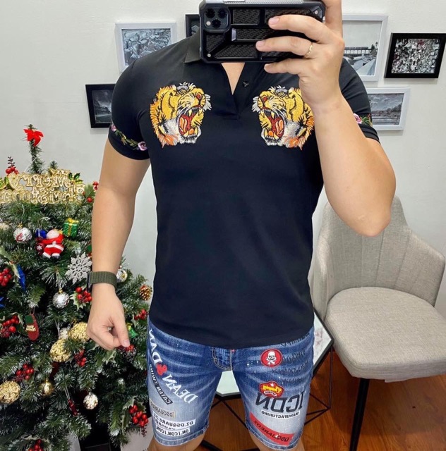 Áo thun cổ trụ cao cấp thêu logo nổi bật(chất thun cotton 100%) | BigBuy360 - bigbuy360.vn