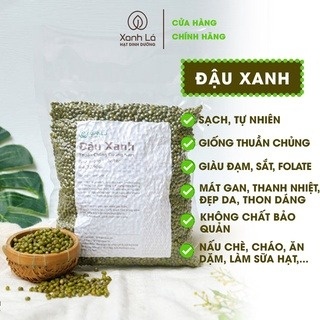 Hạt đậu xanh / đỗ xanh quê Xanh Lá nguyên vỏ thuần chủng làm giá đỗ và sữa hạt, hút chân không cẩn thận