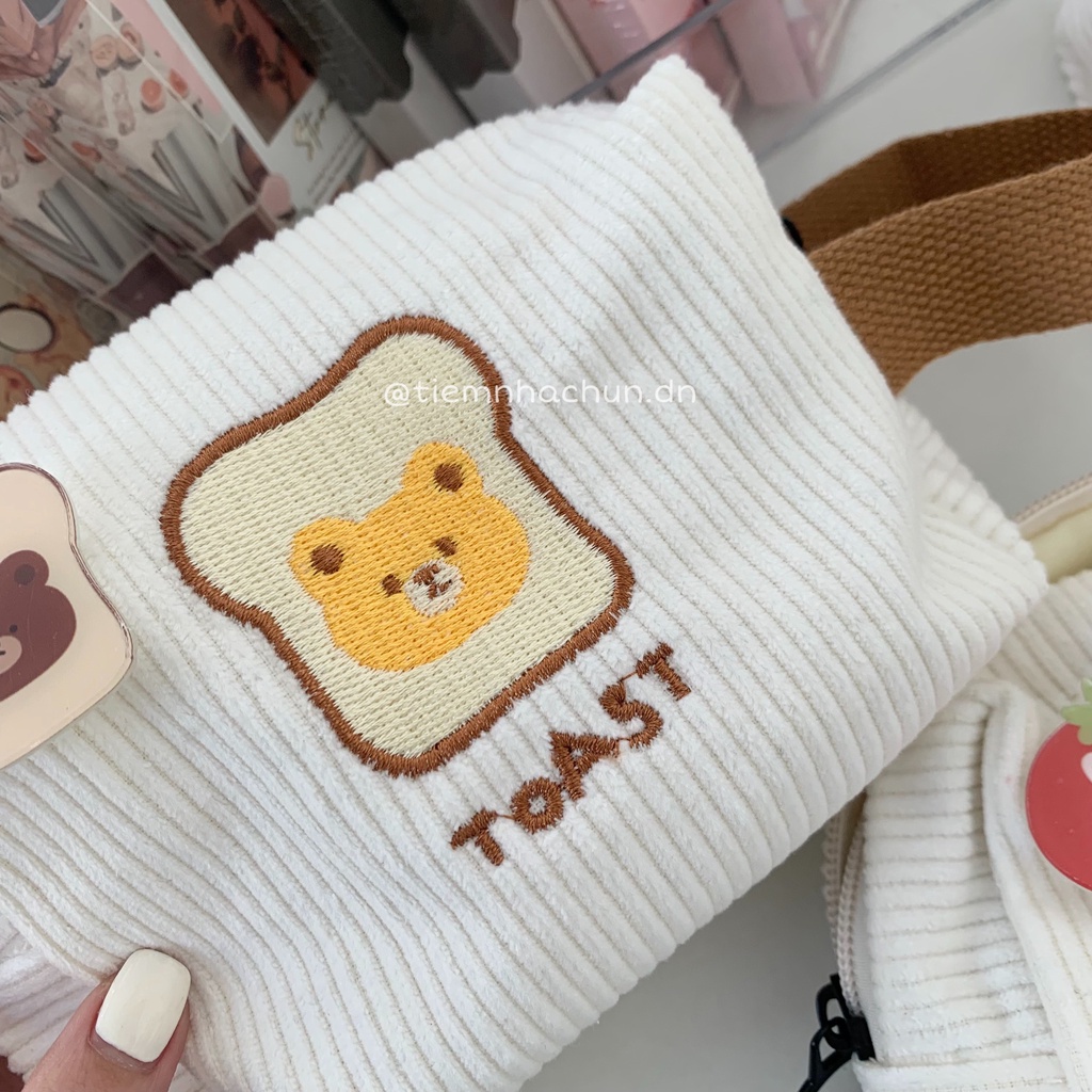 TÚI BÚT VẢI TOAST BREAD PENCIL POUCH VINTAGE DUNG TÍCH LỚN (ảnh thật) - Tiệm nhà Chun