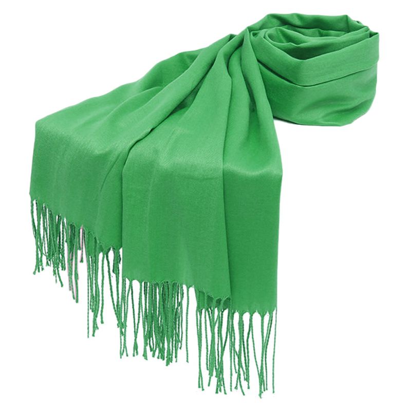 Khăn Choàng Dài Màu Trơn Đính Tua Rua Thời Trang Cho Nữ