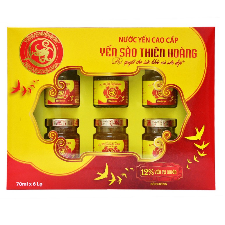 [Mã 77FMCGSALE1 giảm 10% đơn 250K] Nước Yến Nguyên Chất Thiên Hoàng 12% (6 lọ x 70ml) | BigBuy360 - bigbuy360.vn