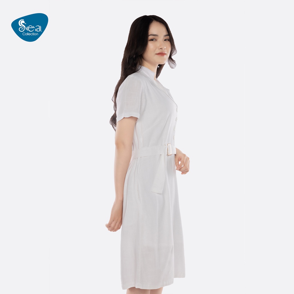 Đầm Linen Sơ Mi Nữ Công Sở Sea Collection 9985 Dây Nịch Rời