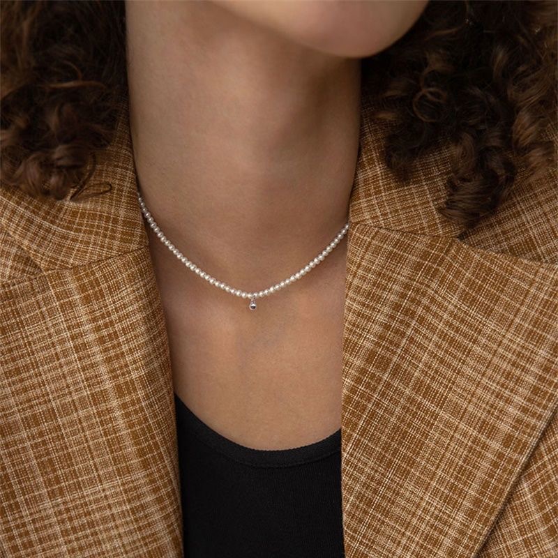 IF ME Vòng cổ Hai Lớp Đính Ngọc Trai Nhân Tạo Thanh Lịch Dành Cho Nữ