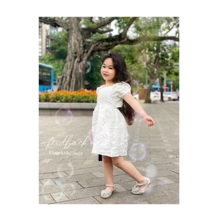 Đầm bé gái đi đám cưới Kiwy kids vải gấm sang chảnh thắt nơ điệu đà Kidsh2216 size đại cho bé từ 1 đến 11 tuổi