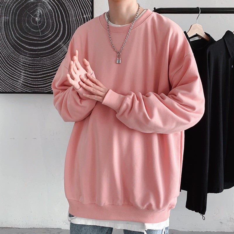 áo sweater hồng trơn