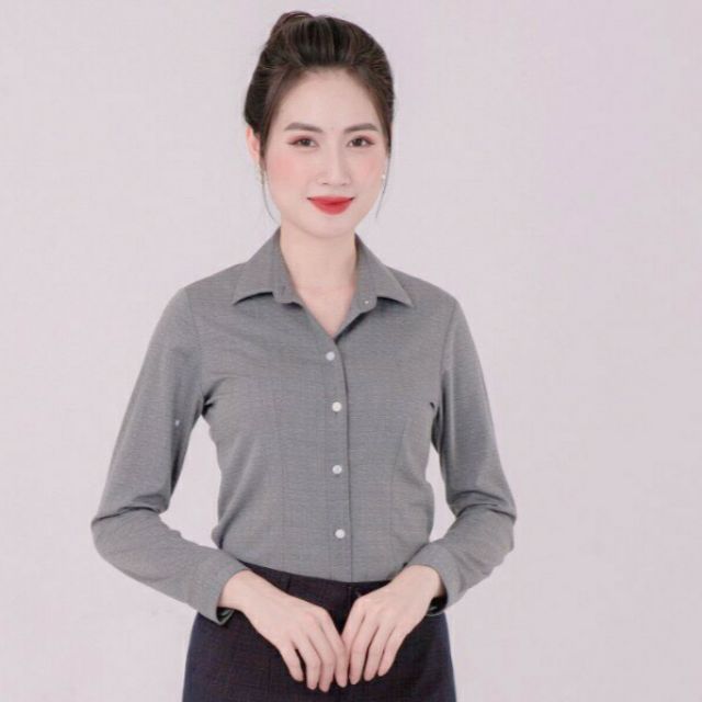 Áo Thái Hòa màu xám uy nghiêm vải cao cấp siêu mịn mát mã 2869