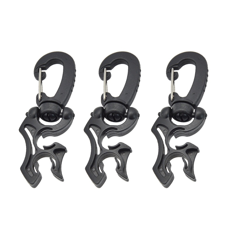 QQ Bộ 3 Móc Kẹp Đôi BCD Điều Chỉnh Ống Thở Đôi Lặn Biển Chống Mài Mòn Kèm Giá Đỡ Chuyên Dụng