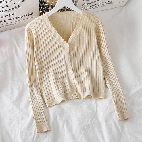 Áo khoác cardigan nữ len mỏng dệt kim ulzzang Hàn Quốc màu sáng | BigBuy360 - bigbuy360.vn