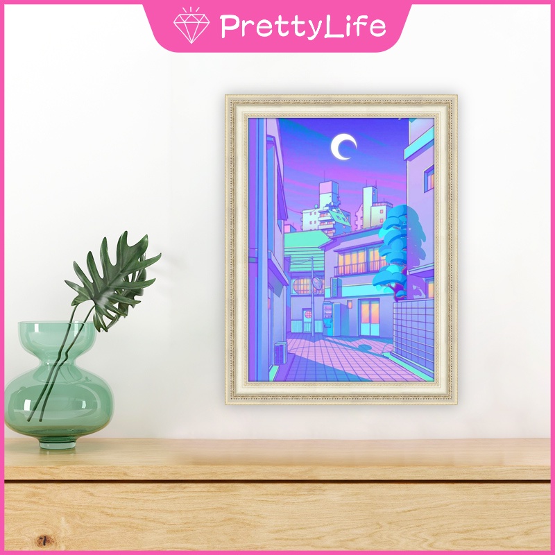 Bộ tranh đính đá 5D tự làm 30x40cm/40x50cm họa tiết hoạt hình trang trí nhà cửa