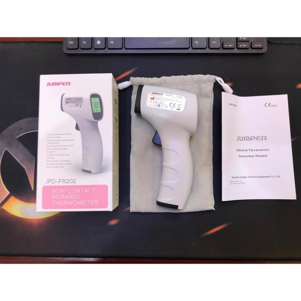 Nhiệt kế hồng ngoại không tiếp xúc Jumper FR202, Nhiệt kế điện tử microlife, máy đo nhiệt độ thân nhiệt