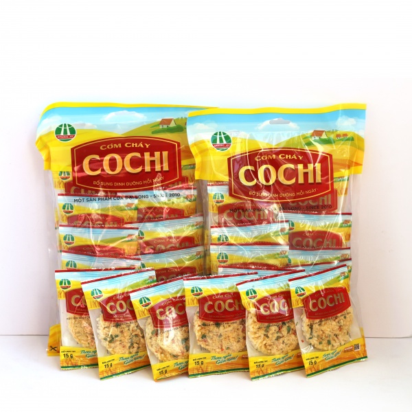 Thùng 24 túi Cochi ruốc gói 15g, Cochi mè gói 15g ( bánh gạo ăn vặt) - Đặc Sản Ninh Bình