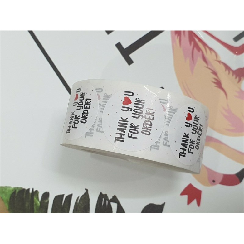 Tem dán cuộn 500 tem ⚡ GIÁ TỐT NHẤT ⚡H1 tem dán bánh chữ Thank You For Your Order thiết kế nhỏ gọn bắt mắt