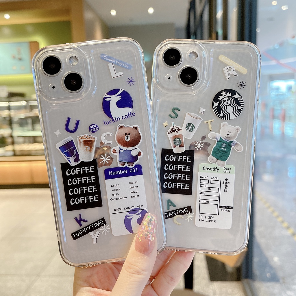 Ốp Điện Thoại Mềm In Hình Starbucks Cho iPhone 7 7plus 8 8plus x xr xs 11 12 13 promax plus