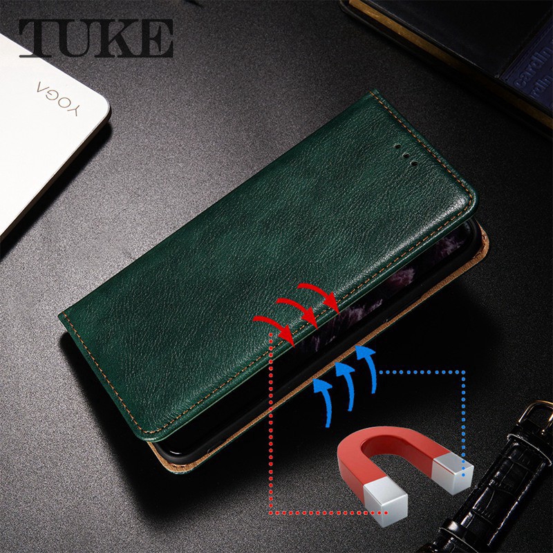 TUKE Phone Cover For Sony XZ1 XZ2 XZ4 Compact XZ3 XZ Premium Z4 Z5 Plus Pure Color Magnetic Attraction Holster Flip PU Leather Wallet Case