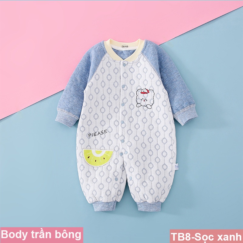 Body Trần Bông 3 lớp Xuất Nhật Cao Cấp Cho Bé Trai Bé Gái SLTB08