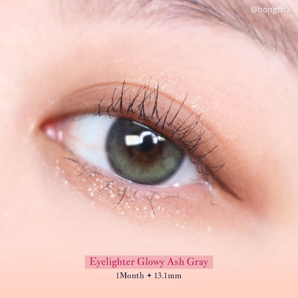 Lens GLOWY GRAY 1 Tháng Loang Nước  - OLENS Áp Tròng Xám Rêu Cao Cấp Ẩm Cao Phù Hợp Mắt Nhạy Cảm