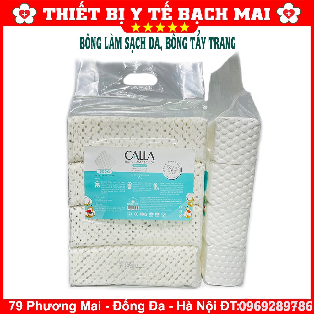 Bông Làm Sạch Da, Tẩy Trang CALLA Sạch Sâu, Bông Bạch Tuyết 500Gr