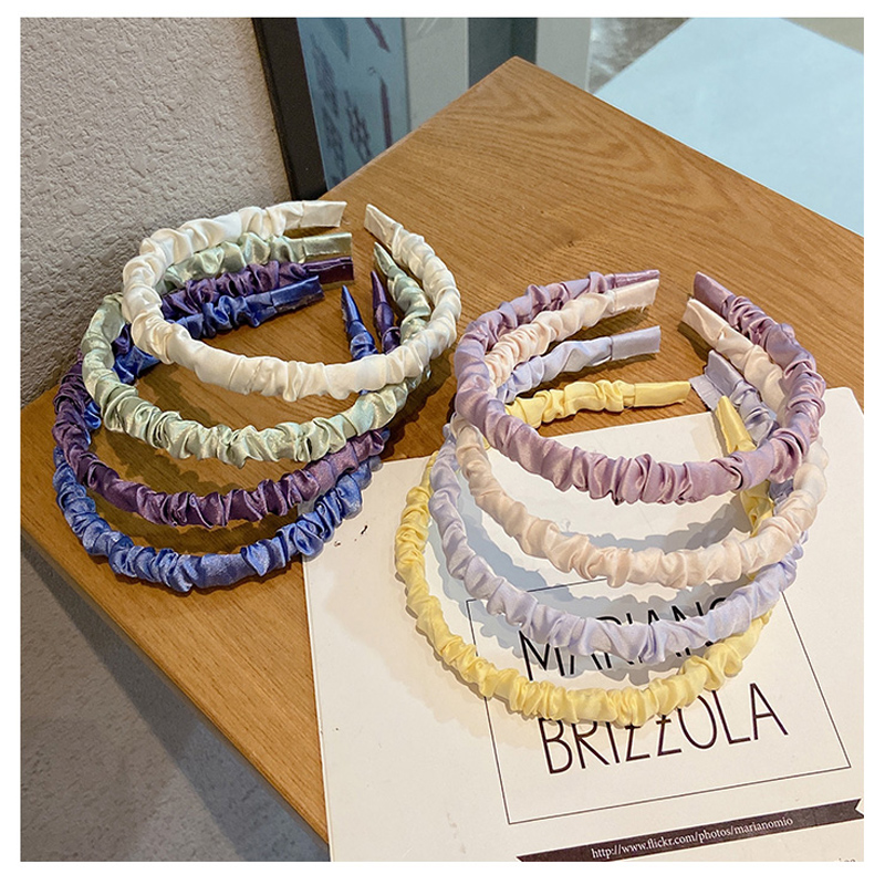 Băng đô vải chiffon thiết kế nếp gấp phong cách Hàn Quốc thời trang cho nữ