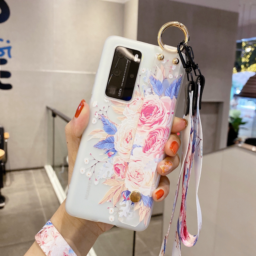 Ốp Điện Thoại Mềm Họa Tiết Hoa Có Dây Đeo Cho Samsung Galaxy A04s A04e Note 20 Ultra Note 10 Lite Note 10 + 9 8 S20 +