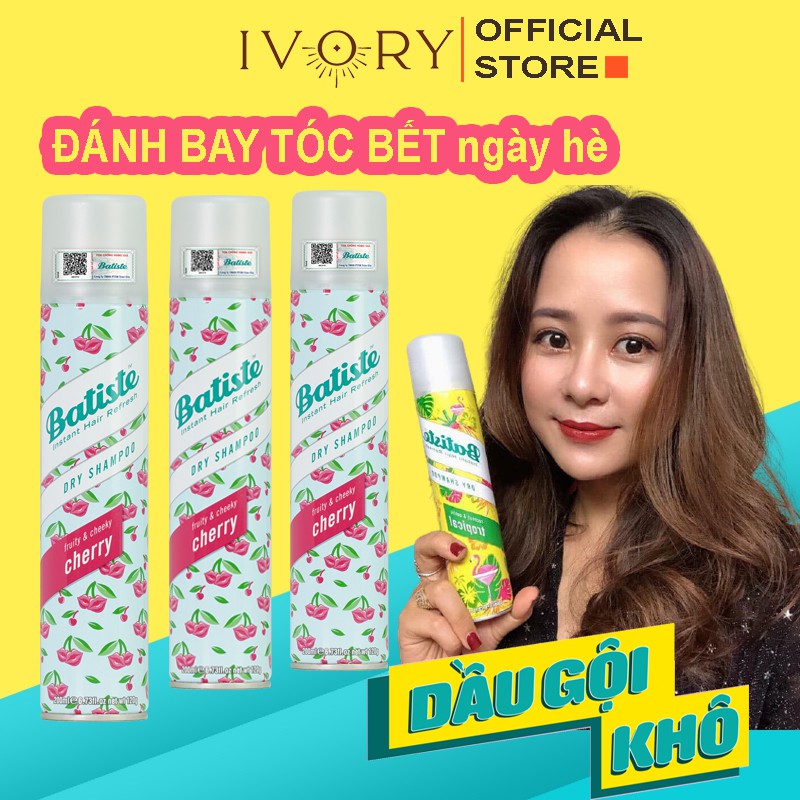 DẦU GỘI KHÔ BATISTE CHERRY HƯƠNG ANH ĐÀO Hết Ngứa, Hết Bết Dính Tóc Thơm Mượt Bồng Bềnh Tức Thì
