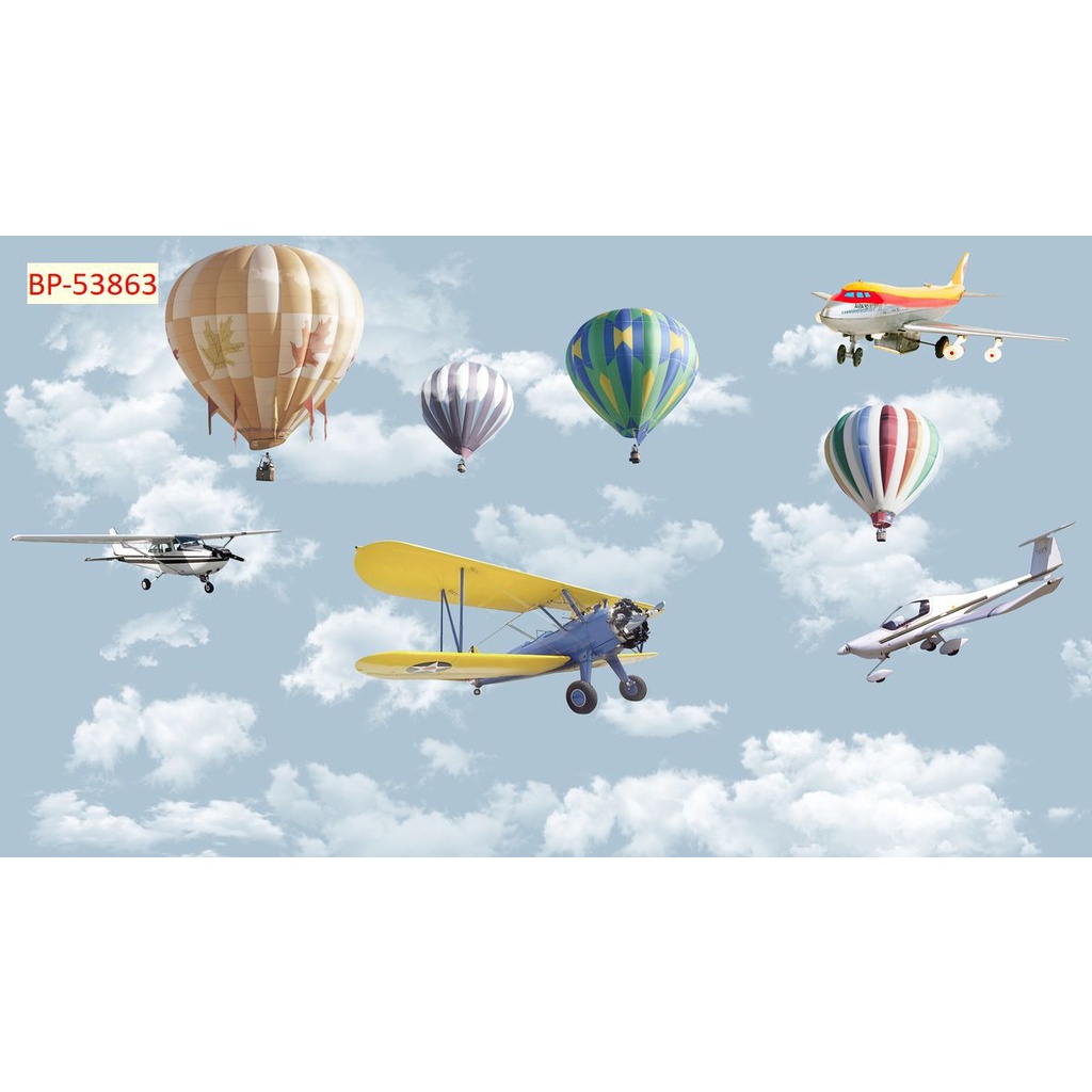 Tranh Dán Tường Trẻ Em 3D Nhiều Chủ Đề BẦU TRỜI, PHI HÀNH GIA KHÁM PHÁ BẦU TRỜI