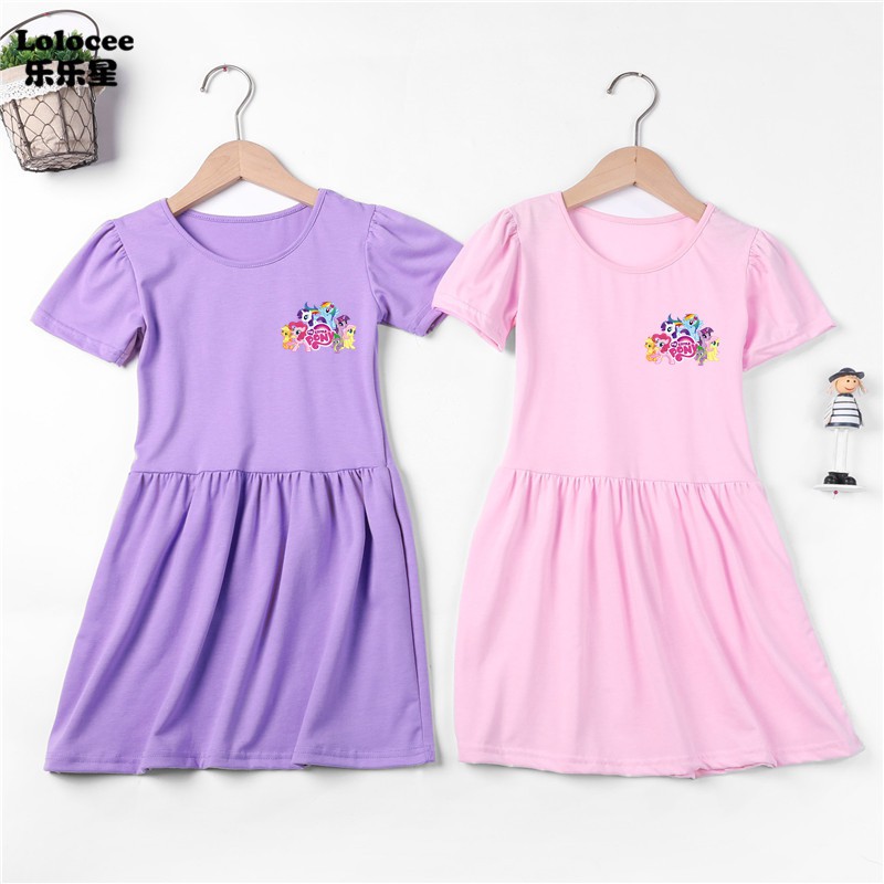 Baby Girls My little pony Pinkie pie in Dress Short Sleeve a-line Váy Thời trang cho Trẻ mới biết đi