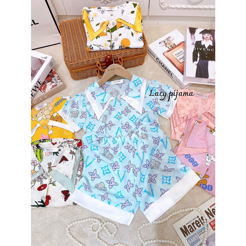 SIZE DẠI 22- 40KG: Bộ pijama lụa đại hè 2 chất lụa mango cực thích cho bé gái - BPLDH2