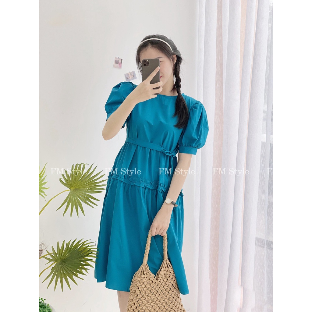 Đầm babydoll FMStyle váy nữ dáng dài nhún vai chất voan 2 lớp, nhẹ nhàng xinh xắn tôn dáng cho các nàng 210711141 | BigBuy360 - bigbuy360.vn